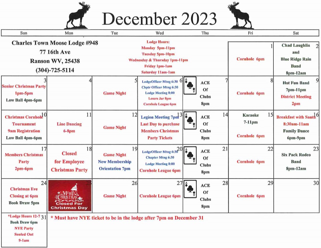 Lodge Calendar
